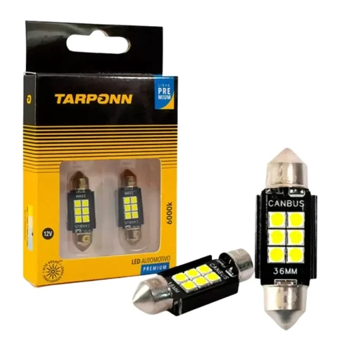 Lâmpada Tarponn Led Torpedo Canbus Premium 36mm 12v 6000k