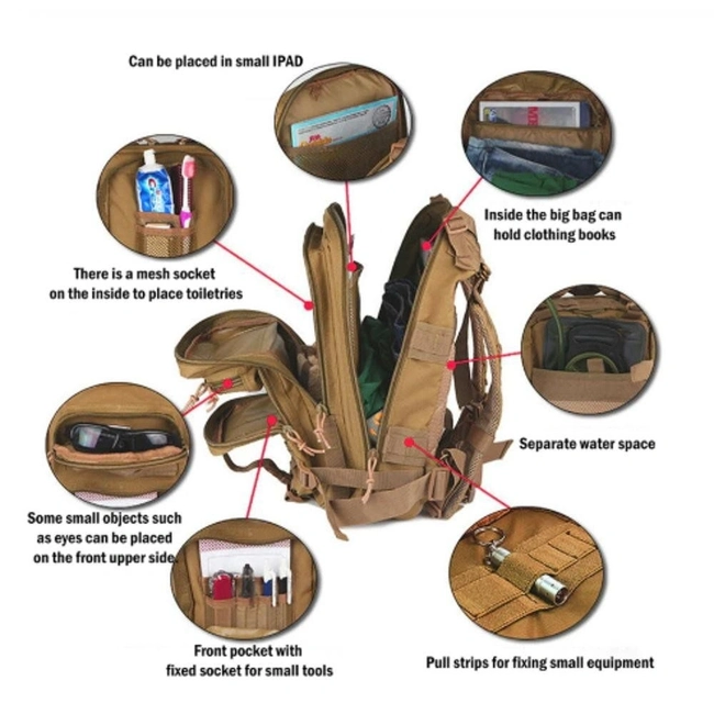 Mochila Tática Camuflado Black (Cool Walker)