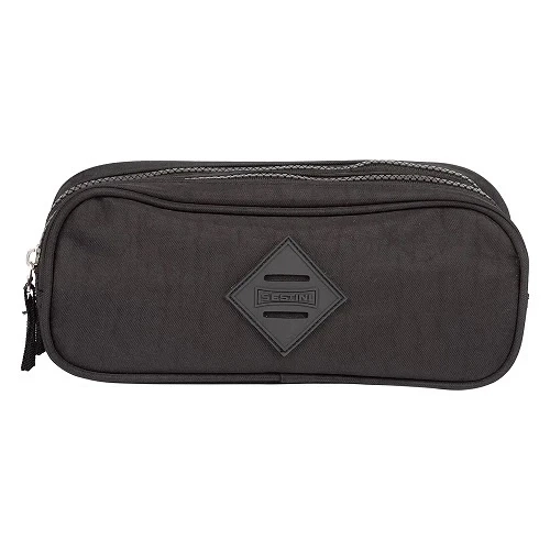 Estojo 2 Compartimentos Crinkle preto Sestini