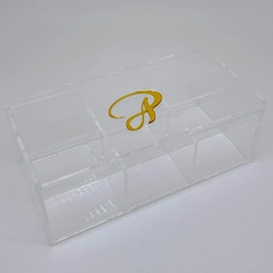 Caixa de chá 6 compartimentos - Logo alto relevo inicial ou desenho