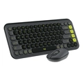 Kit Teclado e Mouse Logitech Pop Icon Cinza e Verde Sem Fio - 920-013056