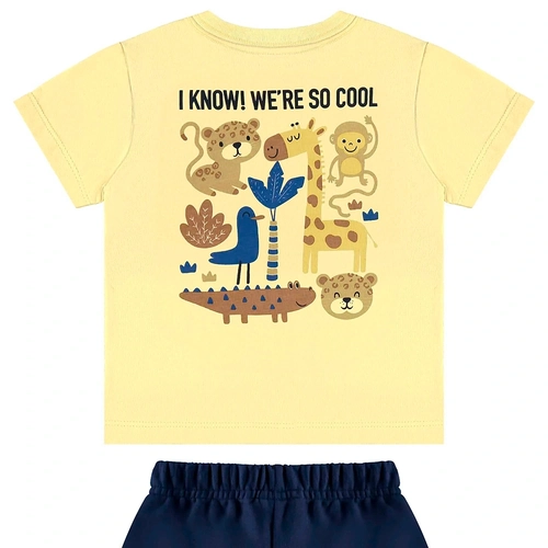 Conjunto Camiseta Manga Curta e Shorts Moletom Beeloop Masculino