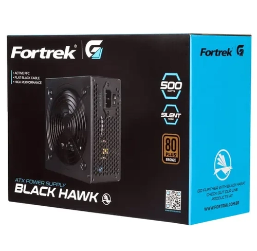 Fonte 500W - Black Hawk Silent - Fortrek