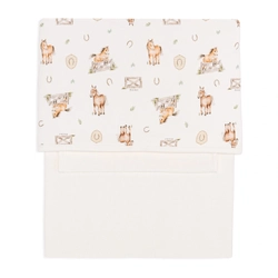 Jogo de Lençol de Berço Suedine e Malha Unissex - Cavalinhos