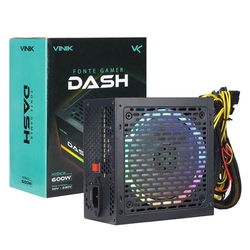 Fonte 600W Vinik Dash Preto Com Fan Led Rgb - VFG600WPR