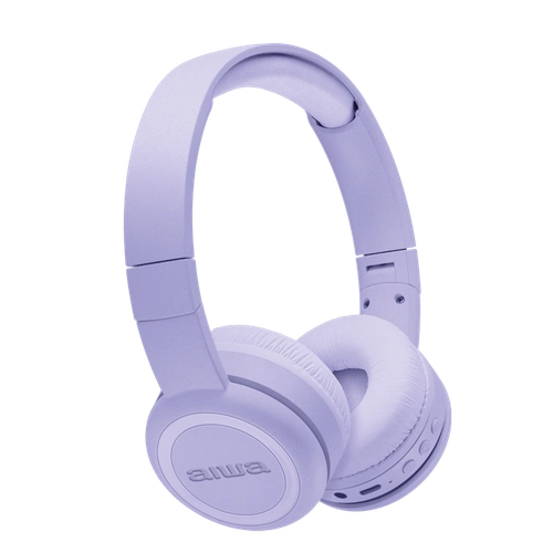 Fone de Ouvido Headphone AIWA, Bluetooth Drive 30mm, Roxo - AWS-HP-03-P
