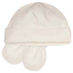 Kit Touca e Luva Suedine Marfim