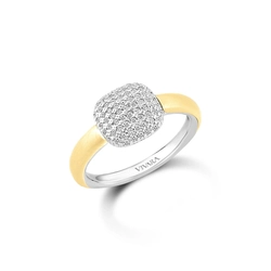 Anel Capri em Prata 925 e Ouro Amarelo 18k com Diamantes 0,31 ct