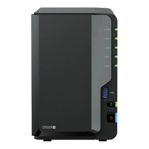 NAS Synology Diskstation 2 baias DS225+ (Intel Celeron J4125, 2GB DDR4 non-ECC, 2.5GbE + 1GbE LAN, 2x USB 3.2 Gen1)