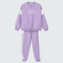 Conjunto Blusão e Calça de Moletom Lilás Hering - Feminino