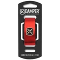 Damper IBOX Em Couro Legitimo e Tag Em Metal Vermelho Metalico Dmmd04
