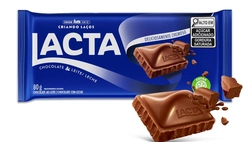 Barra De Chocolate e Leite Lacta 80g