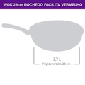 Frigideira Wok Rochedo Facilita Vermelho 28cm - Cxm / 6
