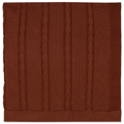 Manta Tricot Trançada Unissex – Marrom