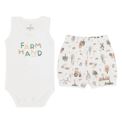 Conjunto Body Regata e Shorts Barra Virada Masculino – Fazendinha