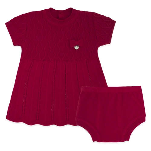 Conjunto Vestido e Calcinha Tricot - Vermelho Feminino