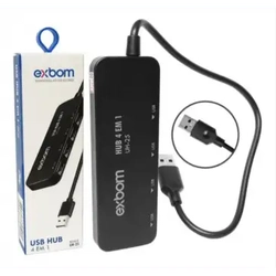 HUB USB 2.0 480MBPS 4EM1 C/4PORTAS ENTR MICRO USB
