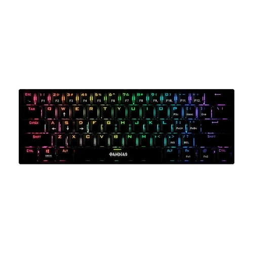 Teclado Gamer Mecânico Gamdias Hermes E3 RGB USB 2.0 Switch Azul Layout ANSI Preto - (US/BLUE/BK)