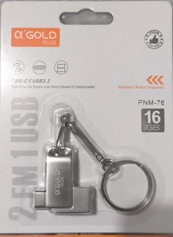 Pen Drive 16gb Mini Metal Chaveiro Tipo-c Usb 3.2 Otg Pnm-76 - Agold