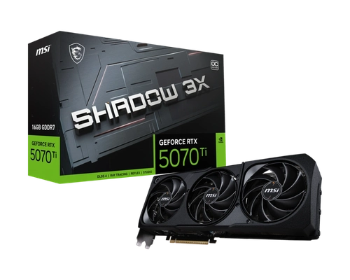 Placa de Vídeo MSI NVIDIA GeForce RTX 5070TI SHADOW 3X OC, 16GB, GDDR7, 256 Bits - 912-V531-097