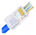 KIT C/ 100 CONECTOR RJ 45  CAT5E VAZADO EXBOM