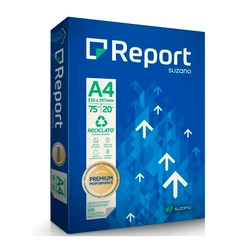 Papel Sulfite A4 75g Resma com 500 Folhas Reciclado Report Suzano