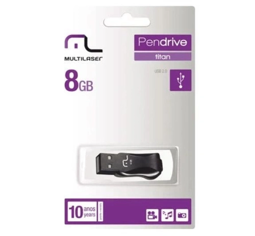 Pen Drive 8gb Pd601 Titan Preto  Multilaser