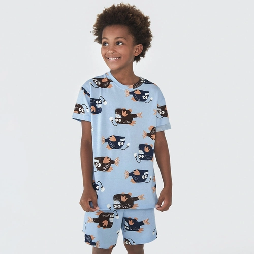 Conjunto Pijama Manga Curta Estampado Peixinhos Hering - Masculino