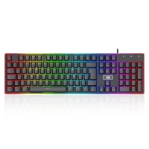 Teclado Gamer Mecânico Redragon Ratri RGB Preto Switch Marrom - K595rgb-pt-brown