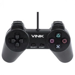 Controle Pc Usb Ps1/playstation 1 Preto - Retrô - Vinik Play 1 Preto