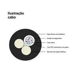 Cabo De Fibra Optica Evus Asu80 3km 12fo G652d