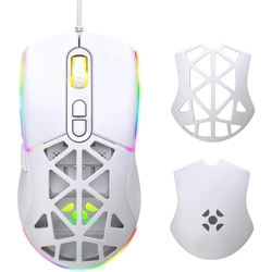 Mouse Gamer Fortrek Striker, 1200 DPI, Iluminação RGB, Branco, 70543