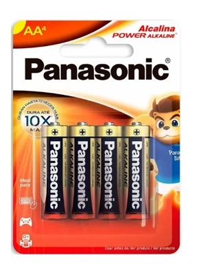 Pilha AA Panasonic c/4 unidades. Alcalina