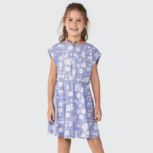 Vestido Curto Estampado Lilás Hering - Feminino