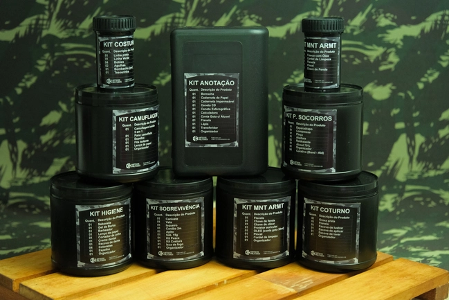 Kit Militar da PM Completo (Conjunto com 9 potes)