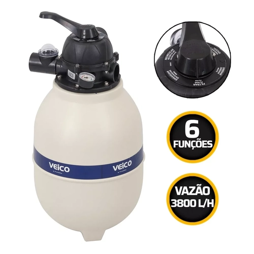 Filtro De Areia Para Piscina Veico V-30 De 6 Vias