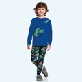 Conjunto Camiseta Manga Longa e Calça Pijama Crazy Dinosaur Fakini Masculino