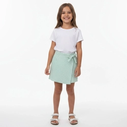 Short Saia Hering Listrado Feminino - Verde