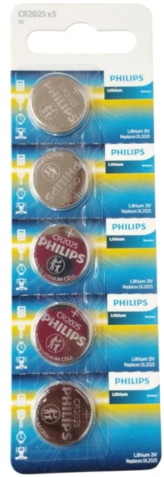 CR2025 Philips - 3V Lithium cartela c/5un.