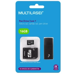 CARTAO DE MEMORIA 16GB 3EM1 MC112 MULTILASER