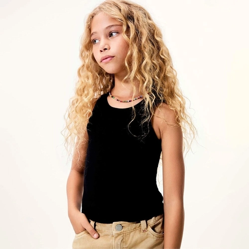 Regata Básica Em Ribana Canelada Hering Feminina - Preta