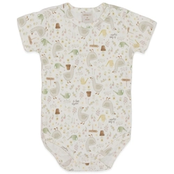 Body Manga Curta Avulso Estampado Suedine Feminino - Little Sweet