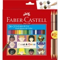 Lápis de Cor Faber-Castell Caras&Cores com 24 Cores + 6 Tons de Pele