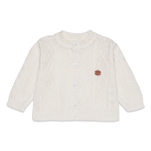 Casaquinho Tricot Trançado Unissex Off White