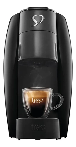 Tres Corações Cafeteira Elétrica Lov Basic de Espressos e Multibebidas Automática Cor Preto Brilhante