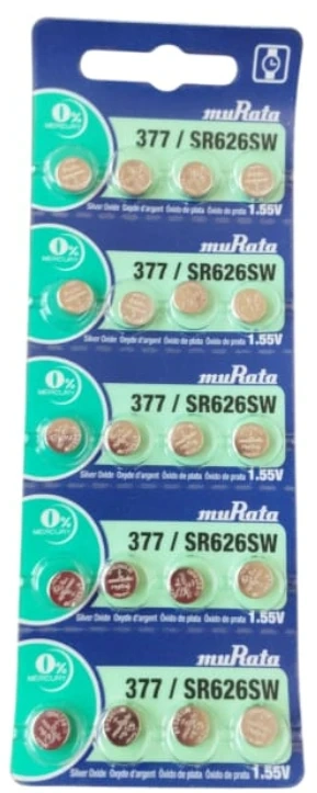 377 = 376 = 626 = 565 = G4 Murata  - 1,55V cartela c/20un.