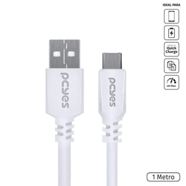 Cabo para Celular Usb a 2.0 para Usb Tipo c 1 Metro Branco - Puacb-01