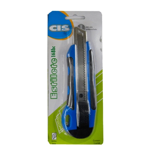 Estilete Largo Metálico Azul 168bc 18mm Cis