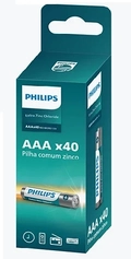 Pilha AAA Philips c/40 unidades. Comum