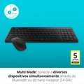 Teclado e Mouse Sem Fio Rapoo Bluetooth RA003 Preto